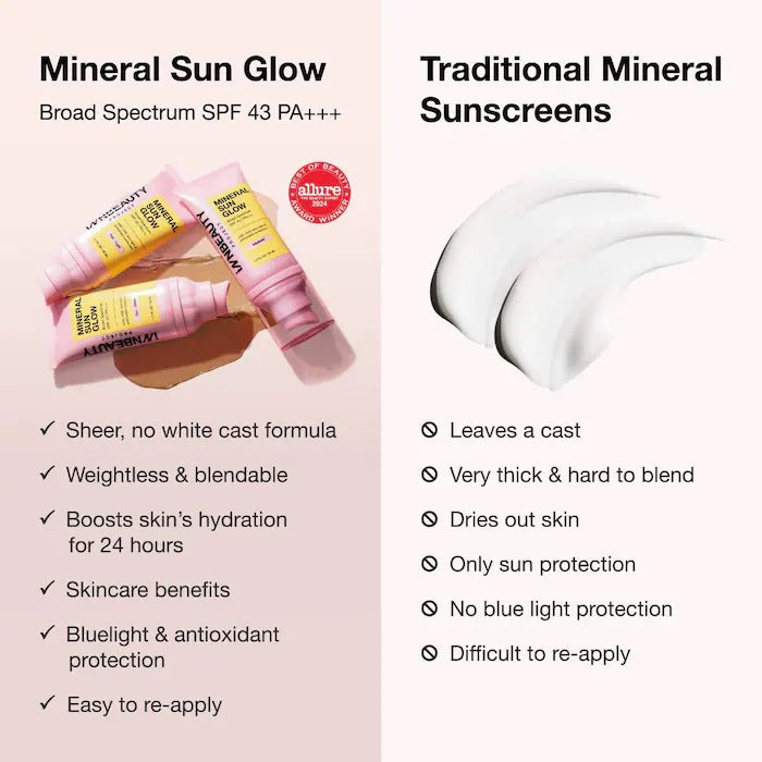 iNNBEAUTY PROJECT Mineral Sun Glow Broad Spectrum Sunscreen SPF 43 PA +++ with Peptides and Vitamin C