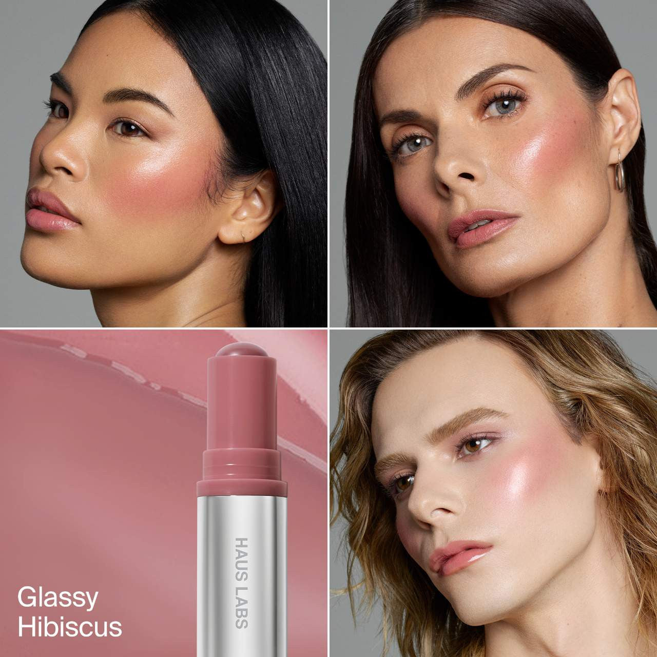 HAUS LABS Color Fuse Longwear Hydrating Glassy Lip + Cheek Blush Ba