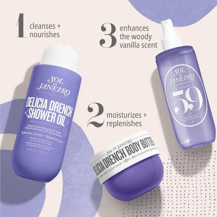 Sol de Janeiro Delícia Drench™ Moisturizing Shower Oil for Dry Skin Mini Size